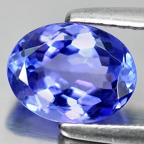 Violetish Blue Tanzanite 1.23 Ct. VVS Oval 7.8 x 6 Mm. Natural Gemstone Tanzania