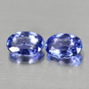 Tanzanite Violetish Blue 1.15 Ct. Clean Pair Oval 6 x 4 Mm. Natural Gemstones