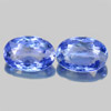 Violetish Blue Tanzanite 1.11 Ct. 2 Pcs Oval Shape 6 x 4.2 Mm. Natural Gemstones