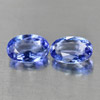 Violetish Blue Tanzanite 1.10 Ct. 2 Pcs VVS Oval 6.1 x 4.1 Mm. Natural Gemstones