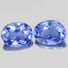 Violetish Blue Tanzanite 1.39 Ct. 2 Pcs VVS Oval 6.1 x 4.8 Mm. Natural Gemstones