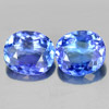 Violetish Blue Tanzanite 1.31 Ct. 2 Pcs. VVS Oval 6 x 5.3 Mm. Natural Gemstones