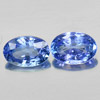 Violetish Blue Tanzanite 1.09 Ct. 2 Pcs. VVS Oval 6 x 4.2 Mm. Natural Gemstones