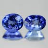 Violetish Blue Tanzanite 1.56 Ct. 2 Pcs. Clean Oval Shape Natural Gemstones