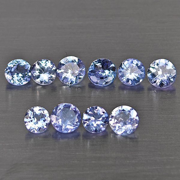 Natural Violetish Blue Tanzanite Gemstones 1.55 Ct. 10 Pcs. Round Shape And Mixed Size Natural Violetish Blue Tanzanite Gemstones 1.55 Ct. 10 Pcs. Round Shape And Mixed Size
