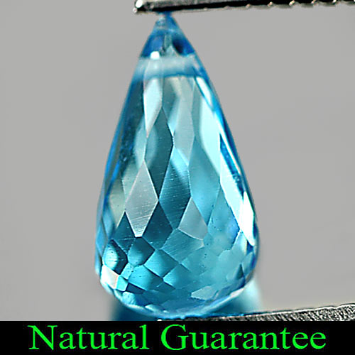 Natural Gem 1.22 Ct. Nice Briolette with Drilled Swiss Blue Topaz From Brazil