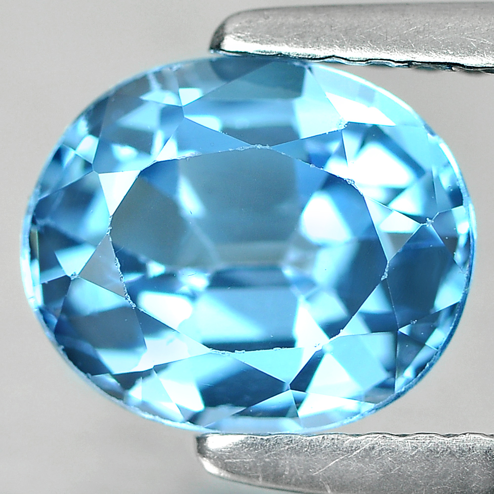 2.00 Ct. Alluring Oval Shape Natural Blue Topaz Gemstone From Brazil