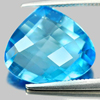 6.72 Ct. Charming Pear Checkerboard Natural Gem Swiss Blue Topaz Brazil