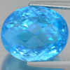 Natural Gem Swiss Blue Topaz 10.93 Ct. Oval Checkerboard 13.4 x 11.3 Mm. Brazil