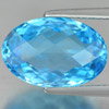 Swiss Blue Topaz 7.06 Ct. Oval Checkerboard 14.3 x 9.5 Mm. Natural Gem Brazil