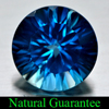 London Blue Topaz 7.26 Ct. VVS Round Concave Cut 12 Mm. Natural Gemstone Brazil