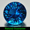 London Blue Topaz 6.83 Ct. VVS Round Concave Cut 9.8 Mm. Natural Gemstone Brazil
