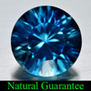 London Blue Topaz 4.39 Ct. VVS Round Concave Cut 10.1 Mm Natural Gemstone Brazil