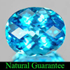6.84 Ct. Natural Swiss Blue Topaz Gemstone Oval Checkerboard Brazil