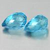 1.85 Ct. 2 Pcs. Briolette Natural Blue Topaz Brazil Gemstones 1.85 Ct. 2 Pcs. Briolette Natural Blue Topaz Brazil Gemstones