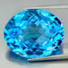 Swiss Blue Topaz 59.52 Ct. VVS Oval Checkerboard 27 x 22 Mm. Natural Gemstone Swiss Blue Topaz 59.52 Ct. VVS Oval Checkerboard 27 x 22 Mm. Natural Gemstone