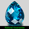 London Blue Topaz 100.45 Ct. Clean Pear Checkerboard 33 x 26 Mm Natural Gemstone