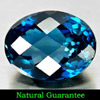 London Blue Topaz 85.04 Ct. Clean Oval Checkerboard 29 x 22 Mm. Natural Gemstone