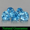 4.00 Ct. 5 Pcs. Good Heart Shape Natural Swiss Blue Topaz Brazil