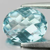 2.83 Ct. Natural Gemstone Swiss Blue Topaz Oval Checkerboard