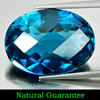 London Blue Topaz 42.49 Ct. Clean Oval Checkerboard 24 x 17.6 Mm. Natural Gem London Blue Topaz 42.49 Ct. Clean Oval Checkerboard 24 x 17.6 Mm. Natural Gem