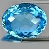 Swiss Blue Topaz 26.88 Ct. Clean Oval Checkerboard Cut 21 x 16.6 Mm. Natural Gem