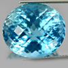 Swiss Blue Topaz 31.54 Ct. Oval Checkerboard Cut 19 x 16.5 Mm. Natural Gemstone