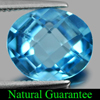 3.10 Ct. Oval Double Checkerboard Natural Gem Swiss Blue Topaz