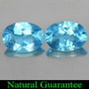 Good Cutting 1.87 Ct. 2 Pcs. Oval Natural Gemstones Swiss Blue Topaz Brazil