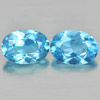 Swiss Blue Topaz 2 Pcs/$7.99 Oval Shape 7.1 x 5.1 Mm. Natural Gemstone Brazil