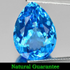 Swiss Blue Topaz 15.57 Ct. Pear Shape 18.6 x 13.5 Mm. Natural Gemstone Brazil