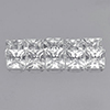 White Topaz 3.53 Ct. 10 Pcs Square Princess Cut 3.9 Mm. Natural Gems From Brazil