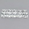 White Topaz 3.93 Ct. 10 Pcs Square Princess Cut 3.9 Mm. Natural Gems From Brazil