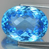 Topaz Swiss Blue 13.93 Ct. Clean Oval Checkerboard Cut 16 x 12 Mm. Natural Gem