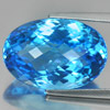 Swiss Blue Topaz 14.27 Ct. Clean Oval Checkerboard 17.4 x 11.8 Mm. Natural Gem