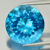 Swiss Blue Topaz 13.16 Ct. Round Cornflower Cut 15 Mm. Natural Gemstone Brazil