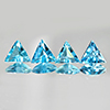 Natural Swiss Blue Topaz 2.15 Ct. 4 Pcs Trilliant Shape 5.6 x 5.6 Mm. Gemstones