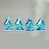 Natural Swiss Blue Topaz 2.01 Ct. 4 Pcs Trilliant Shape 5.5 x 5.5 Mm. Gemstones