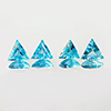 Natural Swiss Blue Topaz 2.24 Ct. 4 Pcs Trilliant Shape 5.5 x 5.5 Mm. Gemstones