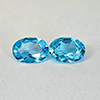 1.68 Ct. 2 Pcs. Oval Natural Gems Swiss Blue Topaz 7 x 5 x 2.9 Mm. From Brazil