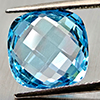 Natural Swiss Blue Topaz 6.50 Ct. Cushion Checkerboard Cut 11 Mm  Gemstone