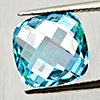 Natural Swiss Blue Topaz 5.79 Ct. Cushion Checkerboard Cut 11.1 Mm  Gemstone