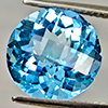 Natural Swiss Blue Topaz 6.88 Ct. Round Checkerboard Cut 11.9 Mm  Gemstone