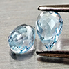 Natural Sky Blue Topaz 1.36 Ct. 2 Pcs Briolette with Drilled Gemstones
