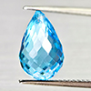 Natural Swiss Blue Topaz 6.97 Ct. Briolette with Drilled 12.9 x 8.3 Mm Gemstone