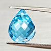 Natural Swiss Blue Topaz 6.61 Ct. Briolette with Drilled 11.3 x 8.7 Mm Gemstone