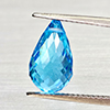 Natural Swiss Blue Topaz 5.52 Ct. Briolette with Drilled 12.7 x 7.4 Mm Gemstone
