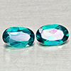 Natural Bluish Green Topaz 0.96 Ct. 2 Pcs Oval Shape 6.1 x 4 Mm Gemstones