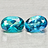 Natural Bluish Green Topaz 1.13 Ct. 2 Pcs Oval Shape 6.2 x 4.2 Mm Gemstones