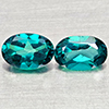 Natural Bluish Green Topaz 1.09 Ct. 2 Pcs Oval Shape 6 x 3.9 Mm Gemstones
